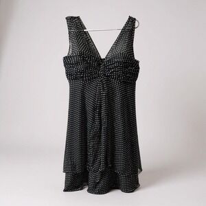 Donna Ricco black‎ and white polka dot dress 10